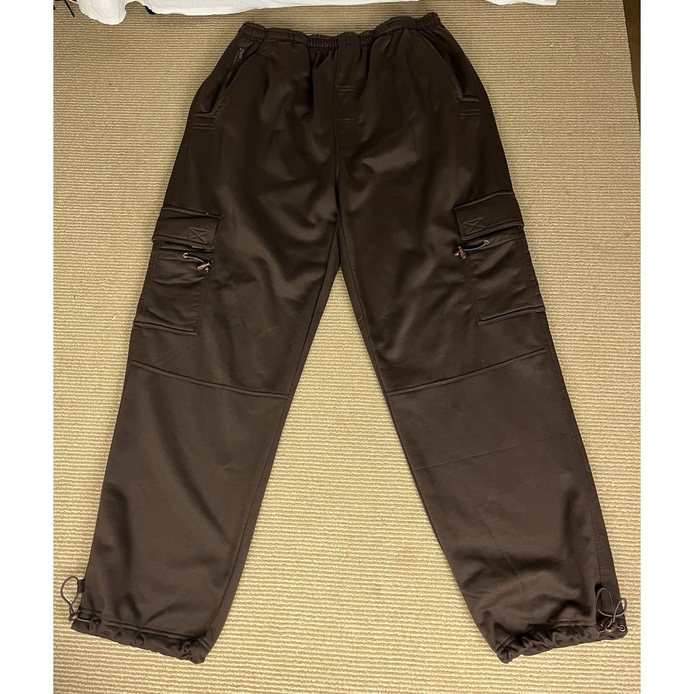 Vintage‎ 90's Raw Blue Cargo Sweatpants Brown Polyester Men's 2XL